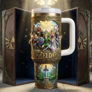 The Legend of Zelda 40th Anniversary 1986 - 2026 Tumbler With Handle
