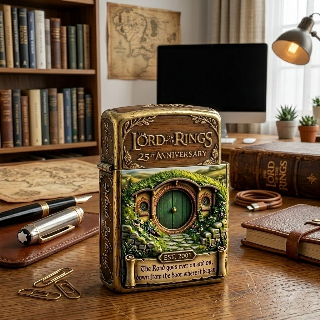 The Lord of the Rings 25th Anniversary Bag End Zippo Lighter - Detail View