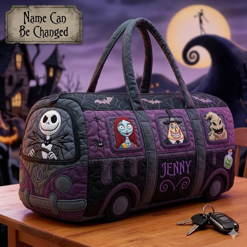 The Nightmare Before Christmas Quilted Duffel Bag - Front View