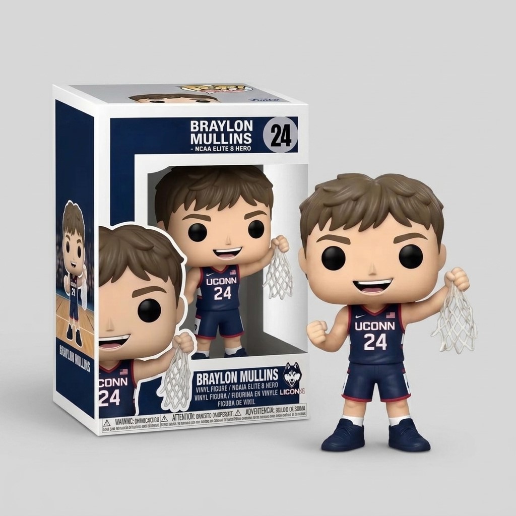 UConn Huskies Braylon Mullins 24 NCAA Funko Pop Vinyl Figure - Front View