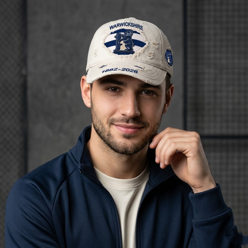 Warwickshire 1882-2026 Distressed Dad Hat - Front View