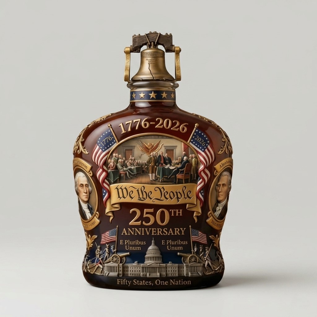 We the People 250th Anniversary 1776-2026 Whiskey Decanter - Front View