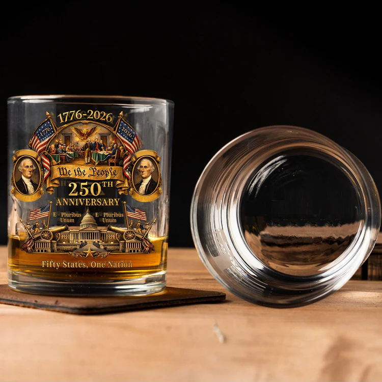 We the People 250th Anniversary 1776-2026 Whiskey Glass
