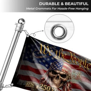We the People Skull 250 Years Anniversary 1776 2026 Flag