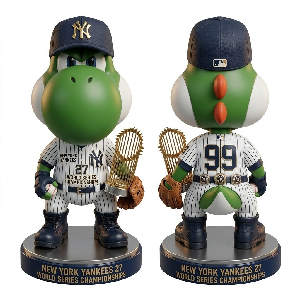 Yoshi New York Yankees 27 World Series Championships Bobblehead - Front View