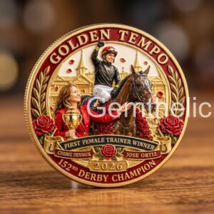 152nd Derby Championship Golden Tempo x Cherie Devaux Jose Ortiz Commemorative Coin