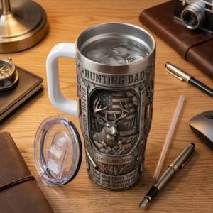 Proud Hunting Dad Tumbler With Handle Tumbler 2