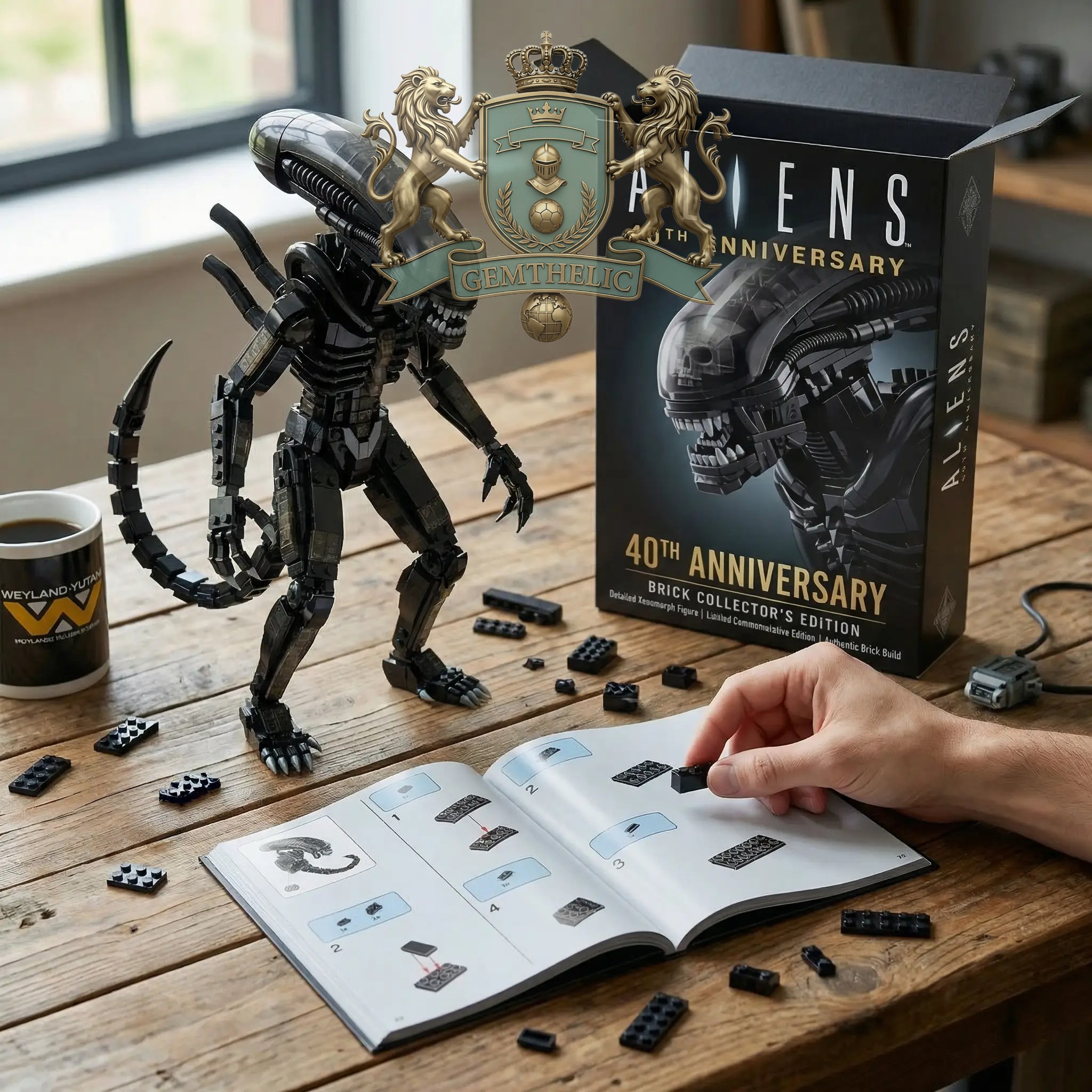 Aliens 40th Anniversary Xenomorph Building Bricks Set - Detail View