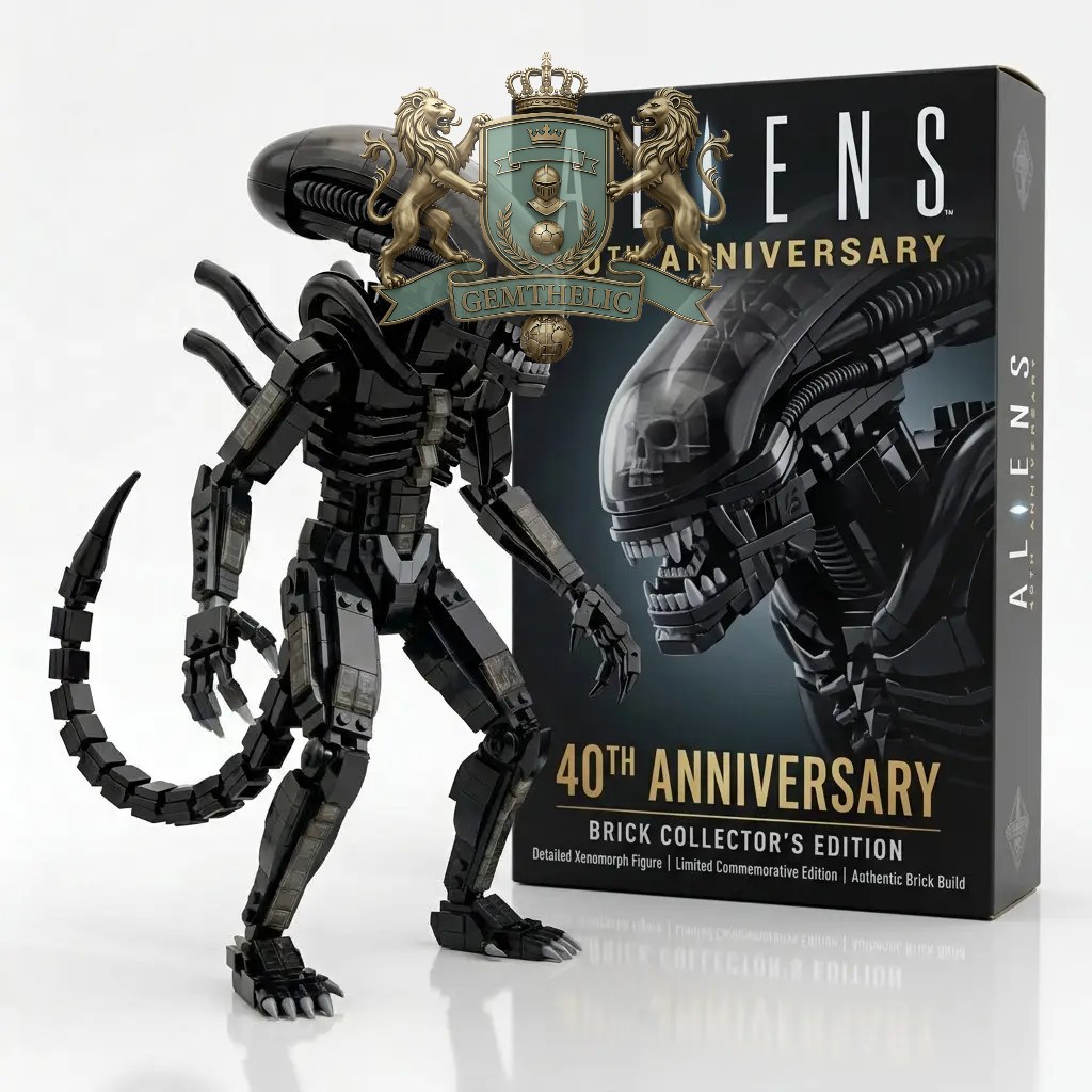 Aliens 40th Anniversary Xenomorph Building Bricks Set - Front View