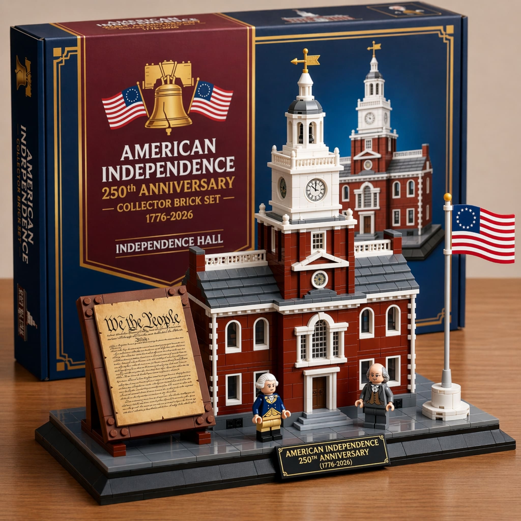 American Independence 250th Anniversary Brick Set - Front View