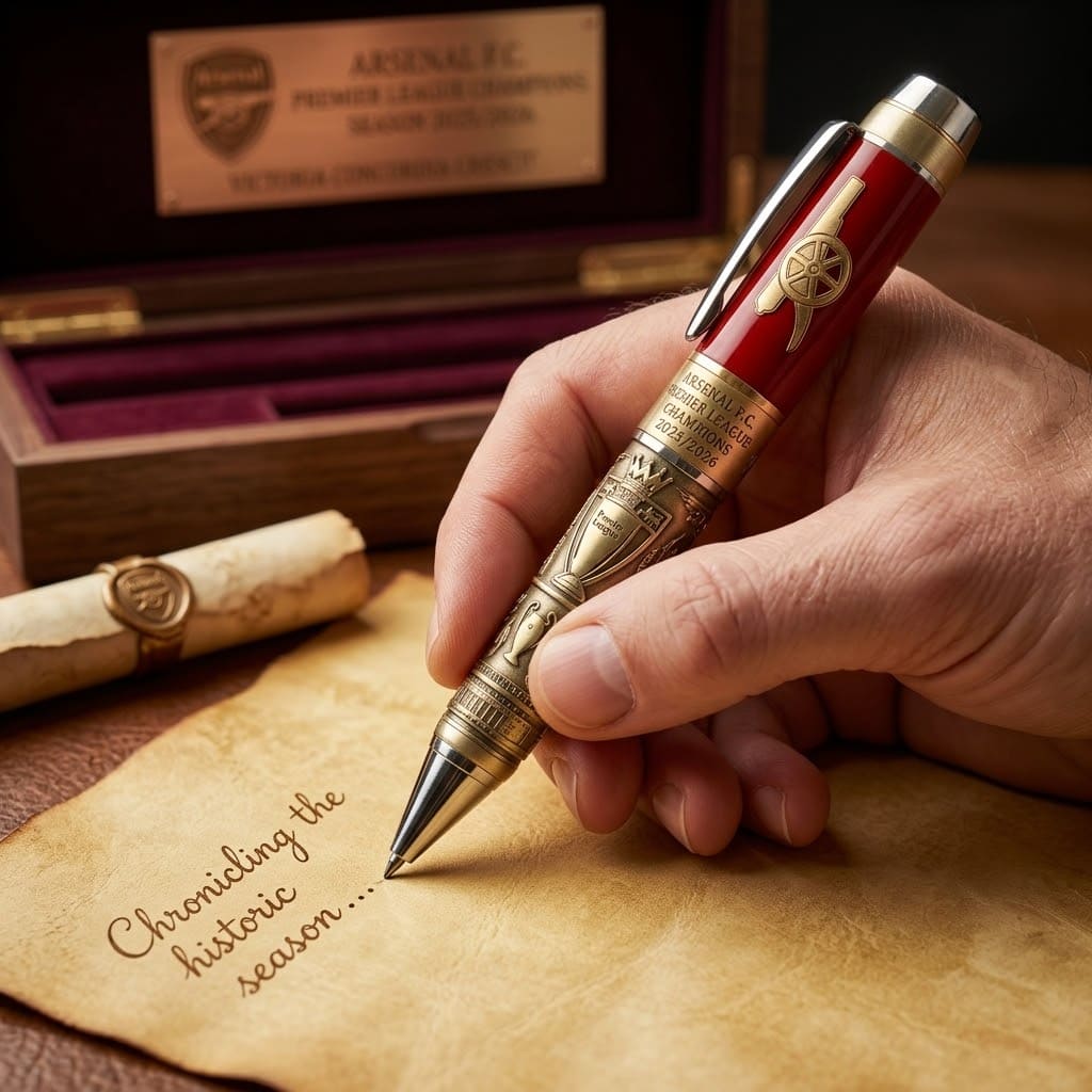 Arsenal Premier League Champions 2025/2026 Commemorative Pen - Detail View
