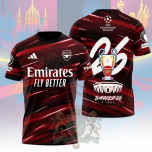 Arsenal Football Club Champions League Budapest 2026 Final T-Shirt