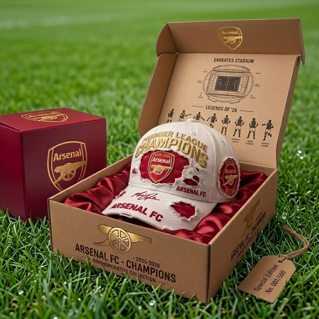 Arsenal Premier League Champions 2025-2026 Baseball Cap - Detail View
