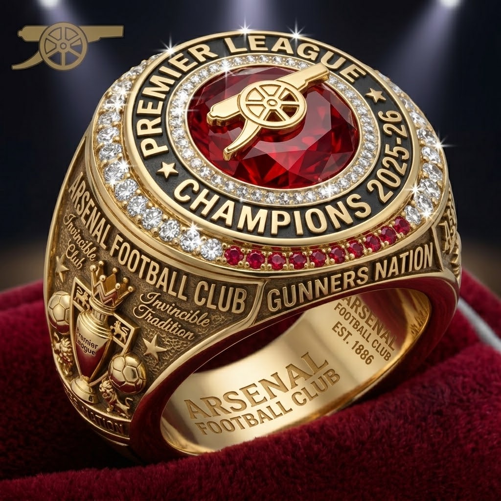 Arsenal Premier League Champions 2025-26 Championship Ring - Front View