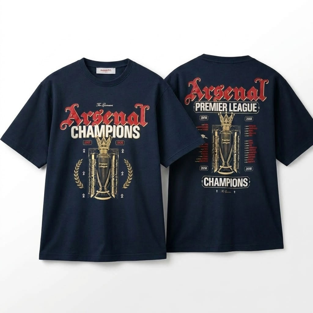 Arsenal Premier League Champions 2025-2026 T-Shirt - Front View