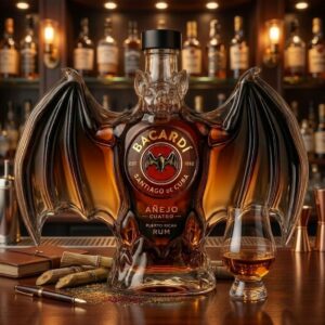 Bacardi Añejo Cuatro Bat Shaped Whisky Bottle
