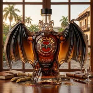 Bacardi Añejo Cuatro Bat Shaped Whisky Bottle