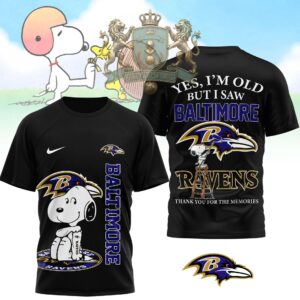 Baltimore Ravens Snoopy Yes I'm Old But I Saw T-Shirt