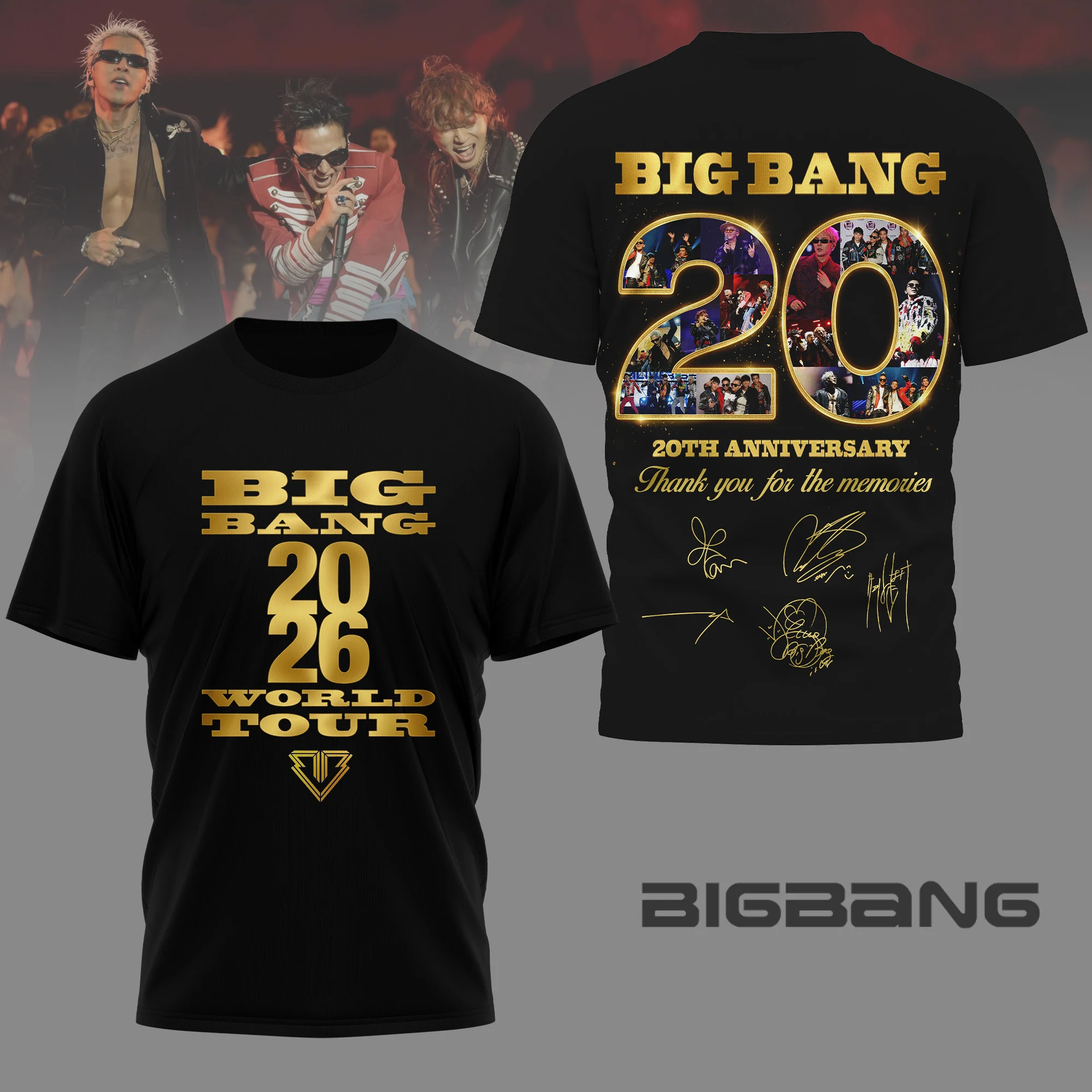 BIG BANG 20th Anniversary 2026 World Tour T-Shirt - Front View
