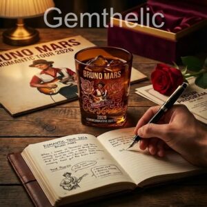 Bruno Mars Romantic Tour 2026 Commemorative Whiskey Glass