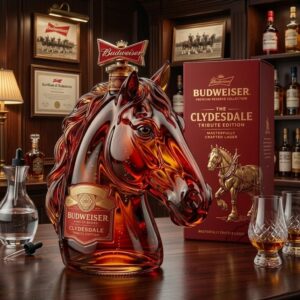 Budweiser Clydesdale Tribute Edition Horse Head Whisky Bottle