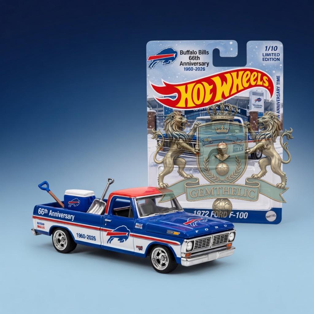 Buffalo Bills 66th Anniversary 1972 Ford F-100 Hot Wheels - Front View