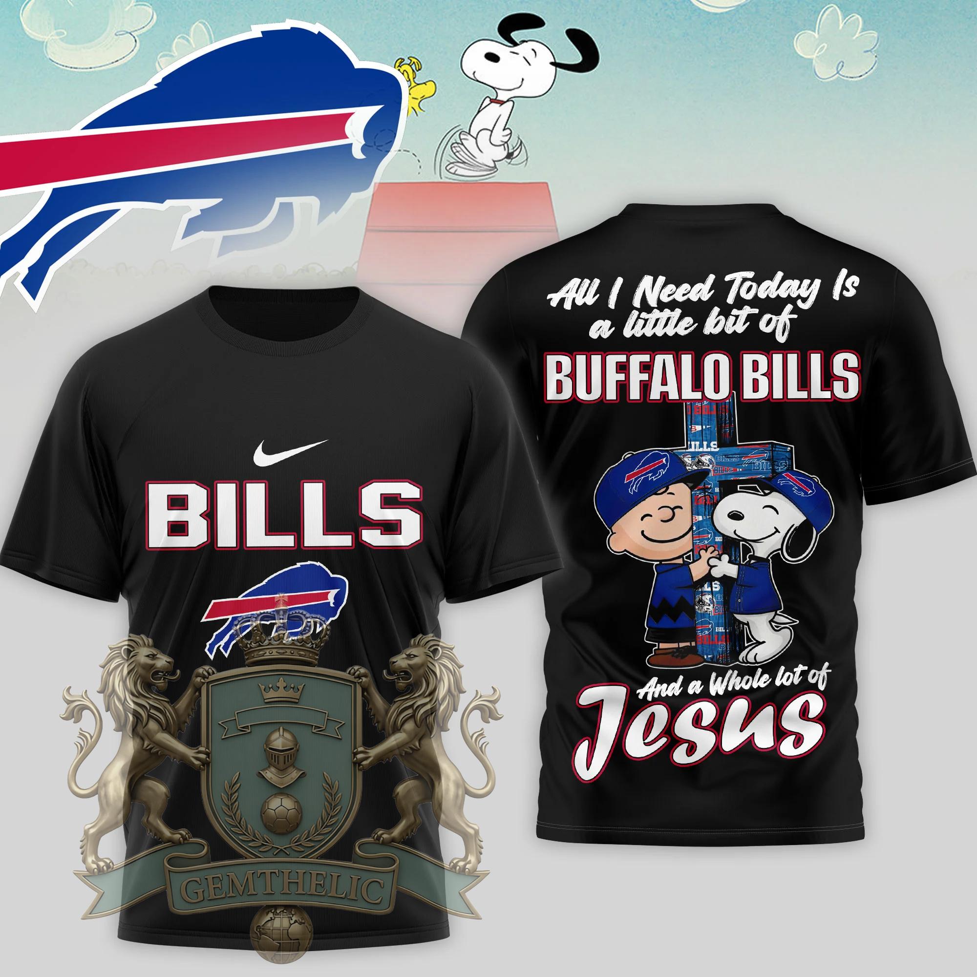 Buffalo Bills Christian Snoopy Charlie Brown T-Shirt - Detail View