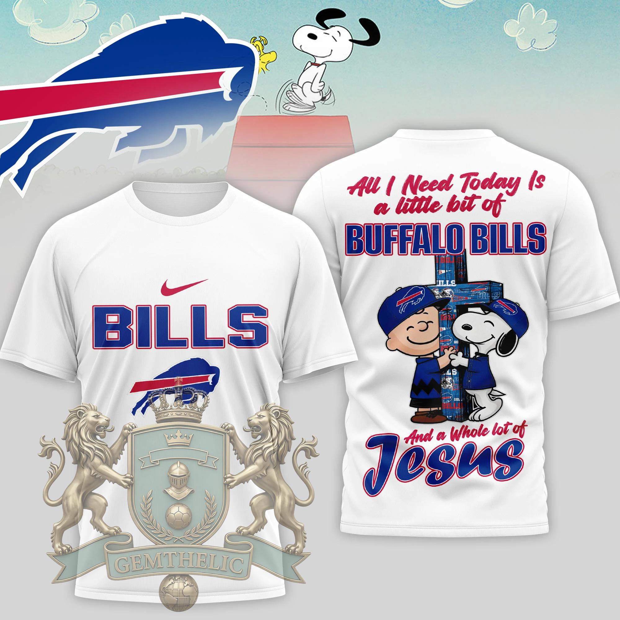 Buffalo Bills Christian Snoopy Charlie Brown T-Shirt - Front View