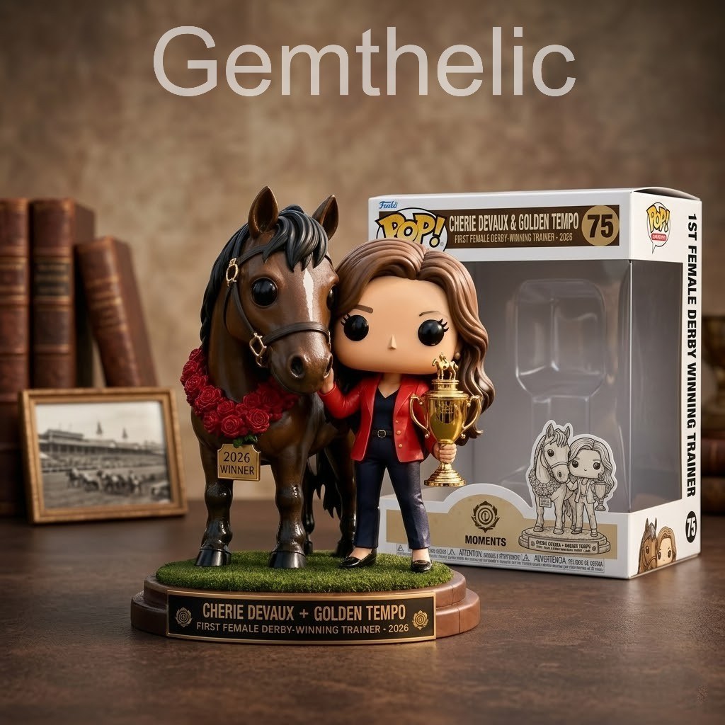 Cherie Devaux and Golden Tempo Kentucky Derby Champion 2026 Vinyl Figure - Front View