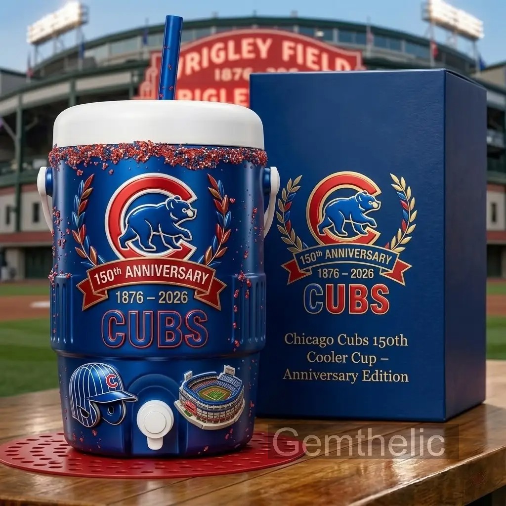 Chicago Cubs 150th Anniversary 1876-2026 Cooler Cup - Front View