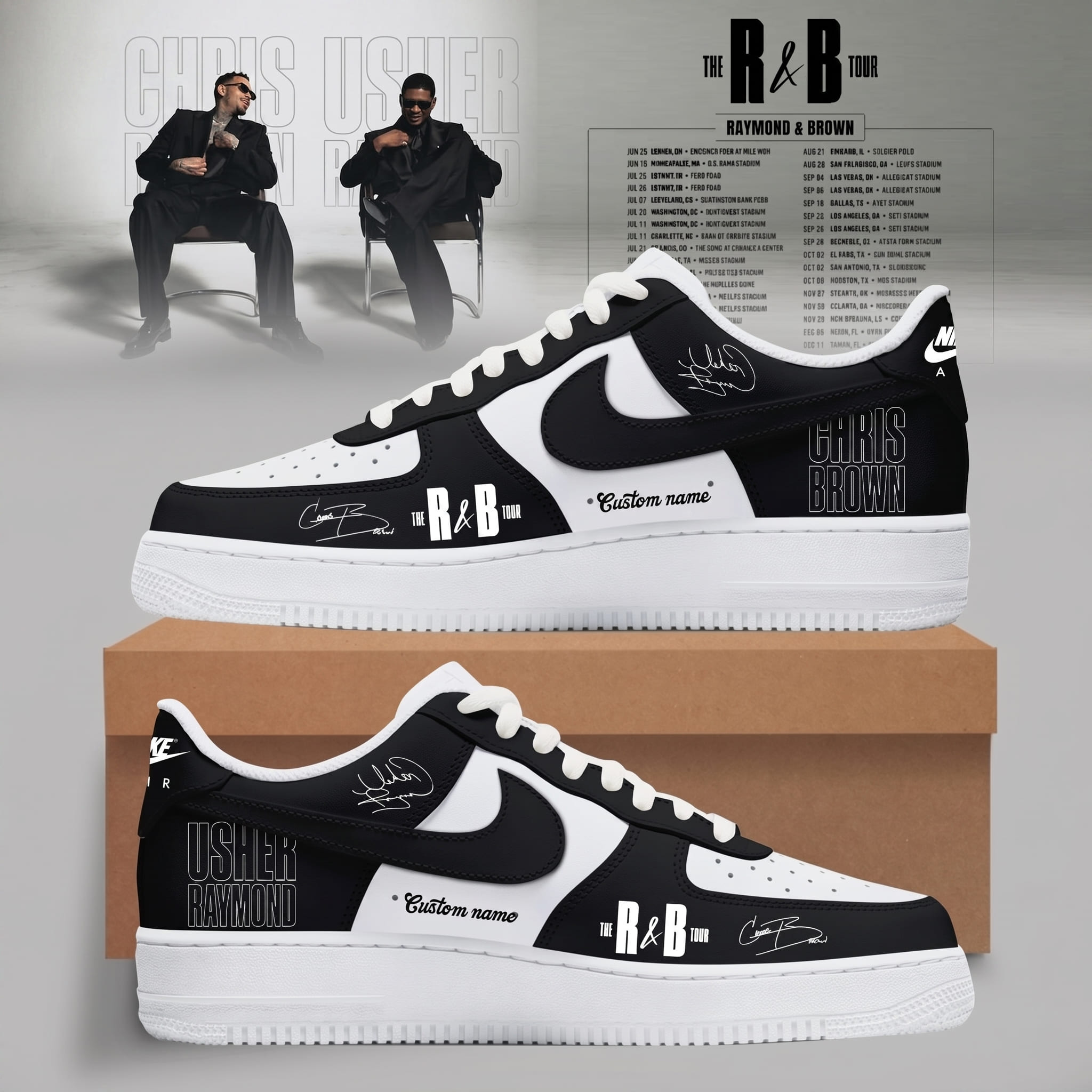 Chris Brown Usher Raymond The R&B Tour Sneakers - Front View