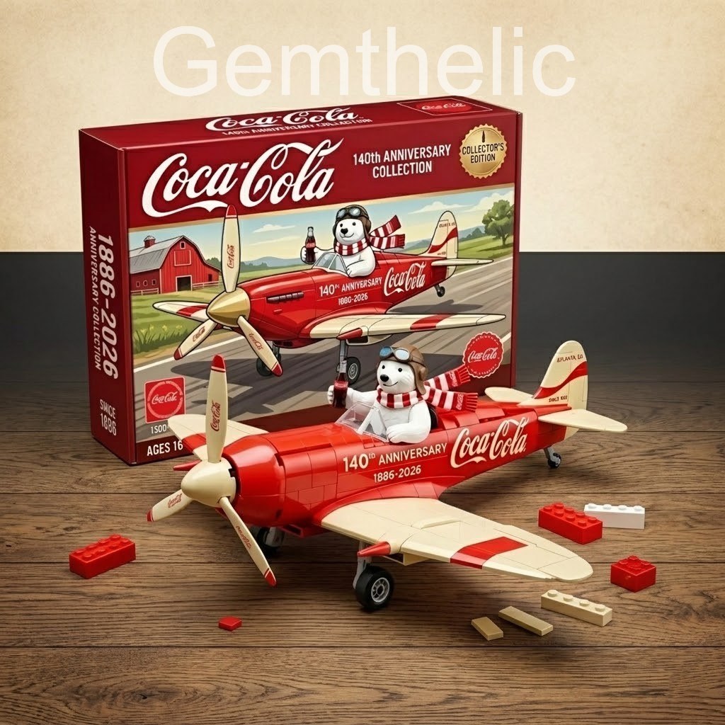 Coca-Cola 140th Anniversary Polar Bear Building Blocks Set - Front View