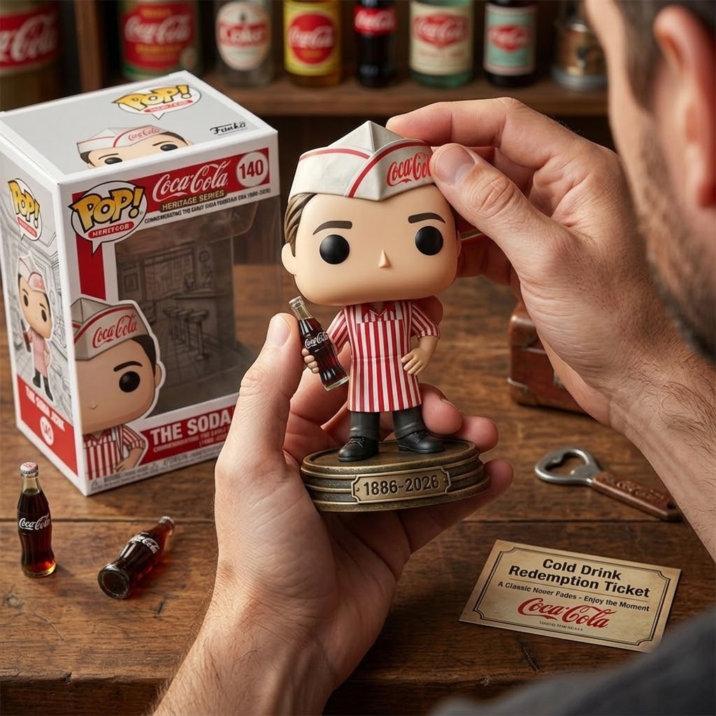 Coca-Cola Soda Jerk 140th Anniversary Heritage Series Funko Pop Vinyl Figure - Detail View