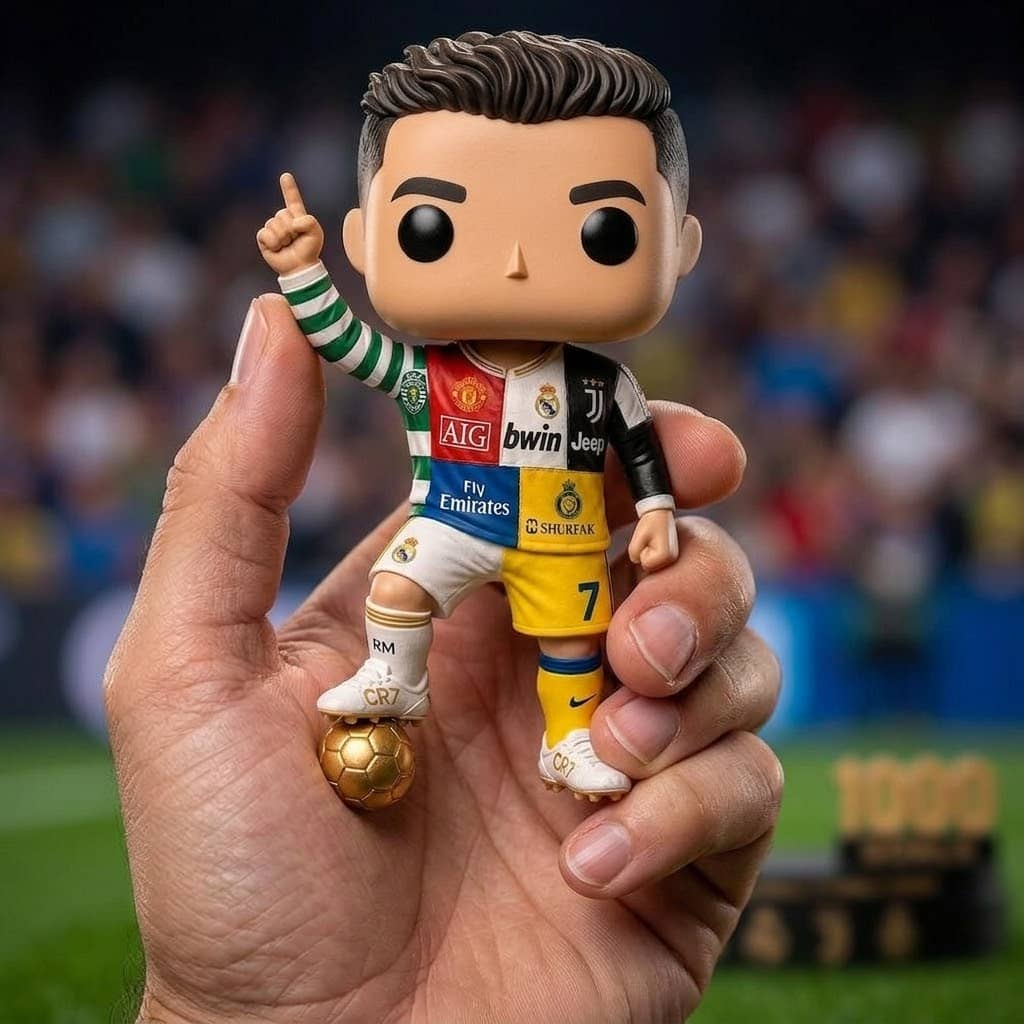  Cristiano Ronaldo CR7 1000 Goals Celebration Pop Figure - Detail View