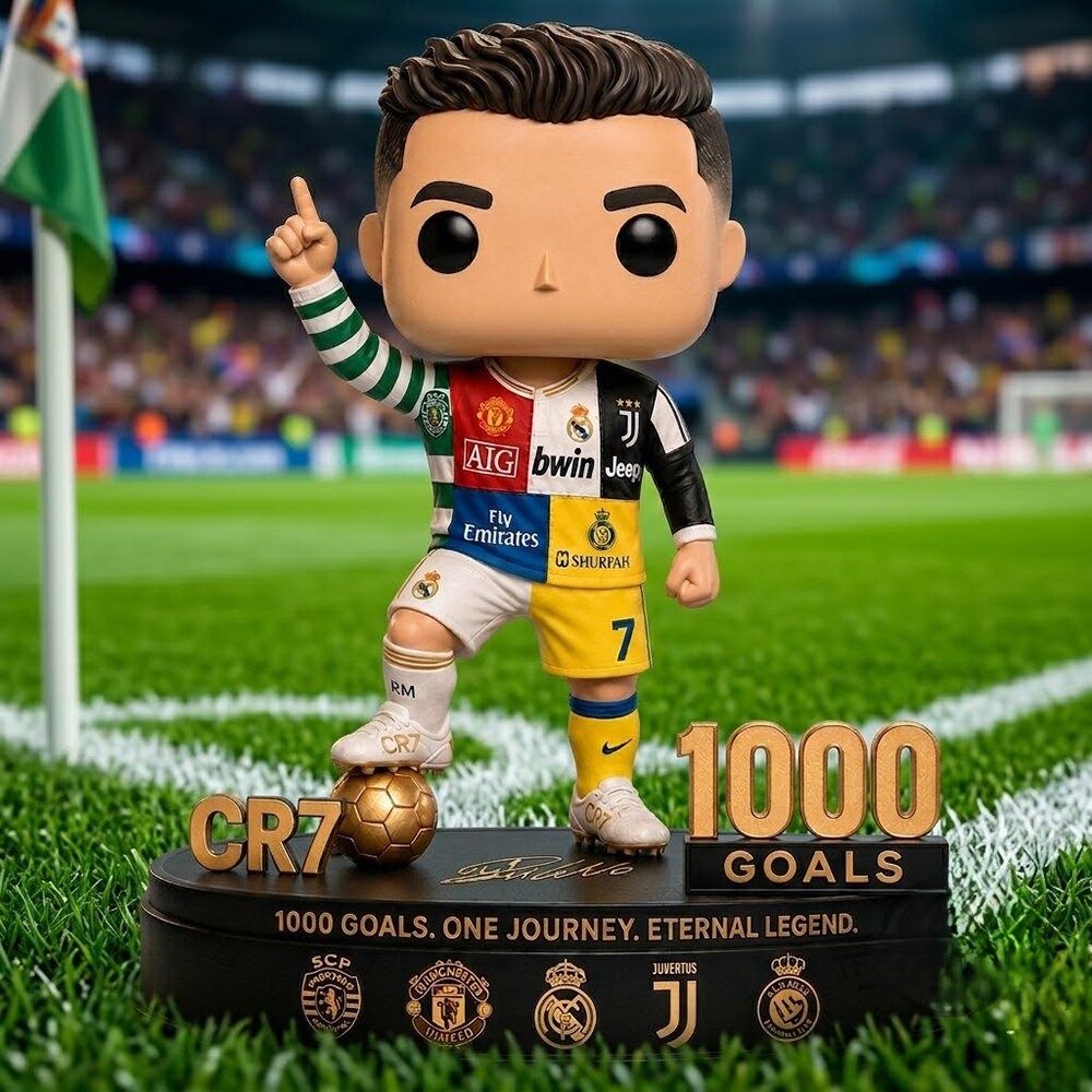 Cristiano Ronaldo CR7 1000 Goals Celebration Pop Figure - Front View