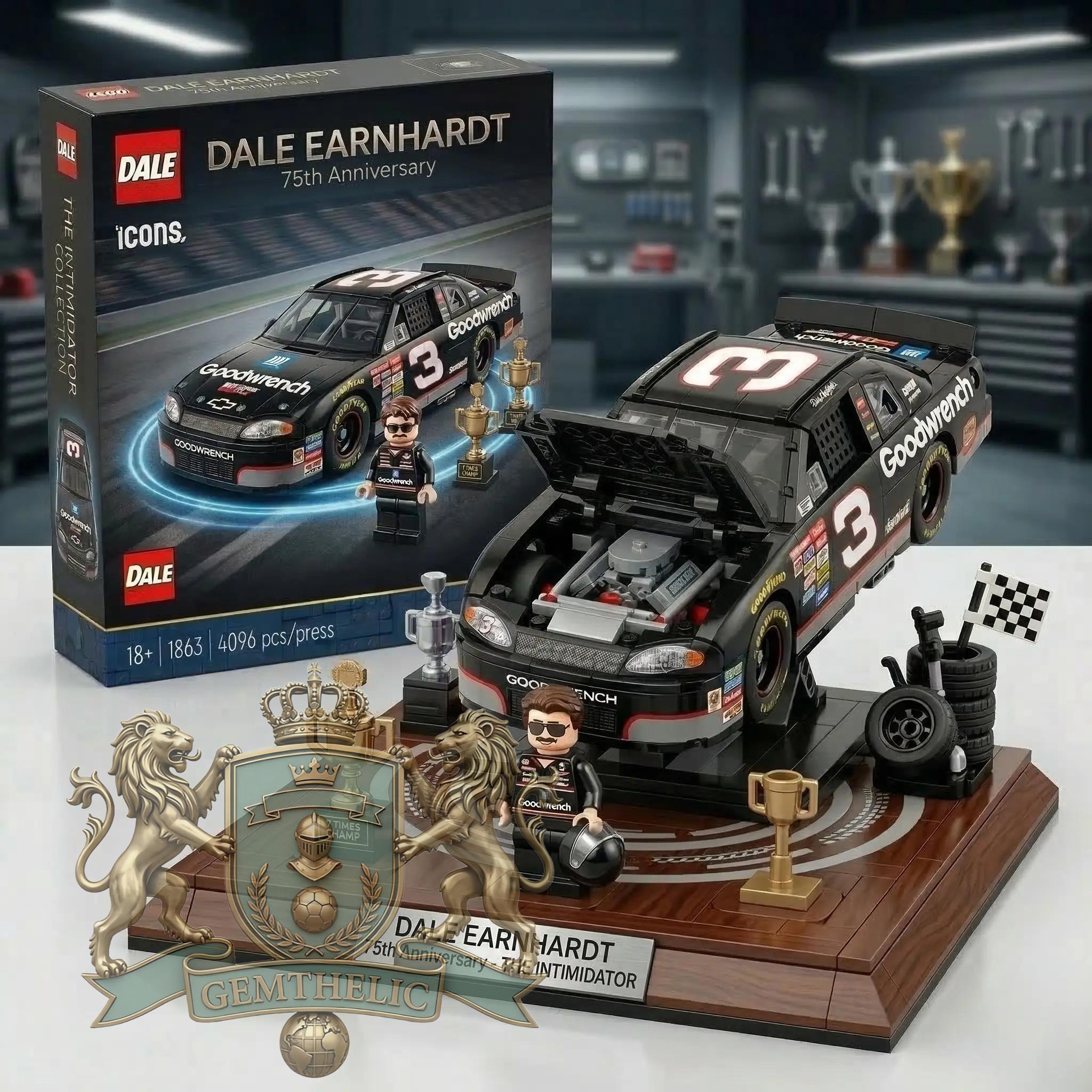 Dale Earnhardt 75th Anniversary Building Bricks Set - Front View