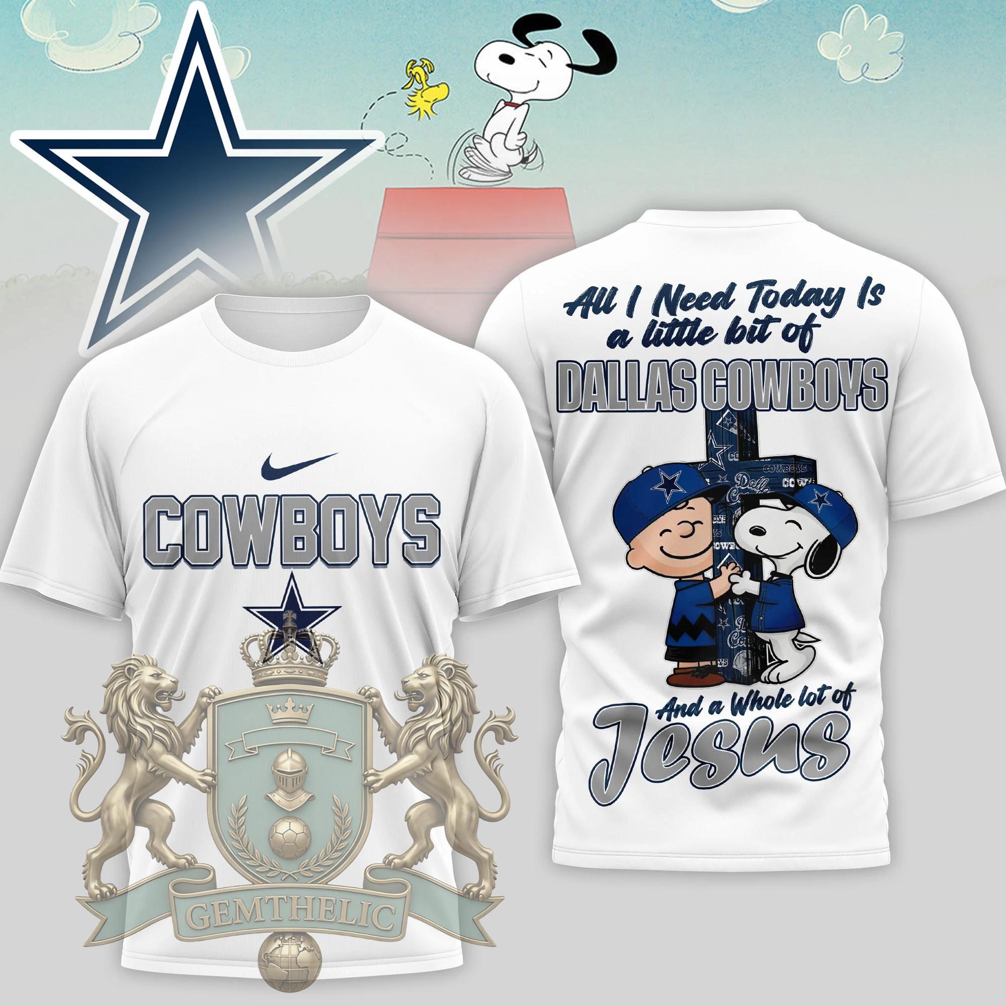 Dallas Cowboys Snoopy Charlie Brown T-Shirt - Front View