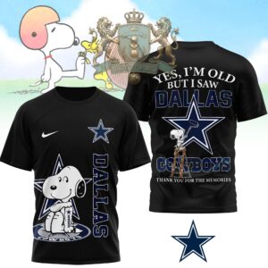 Dallas Cowboys Snoopy Yes I'm Old But I Saw T-Shirt