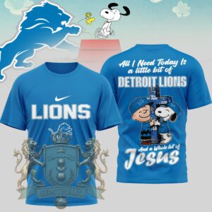 Detroit Lions Peanuts Snoopy Charlie Brown T-Shirt
