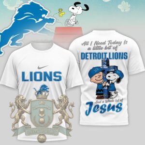 Detroit Lions Peanuts Snoopy Charlie Brown T-Shirt