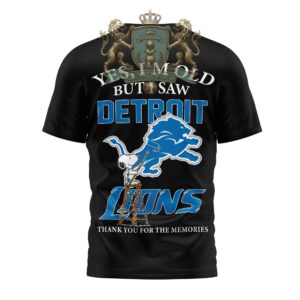 Detroit Lions Snoopy Yes I'm Old But I Saw T-Shirt
