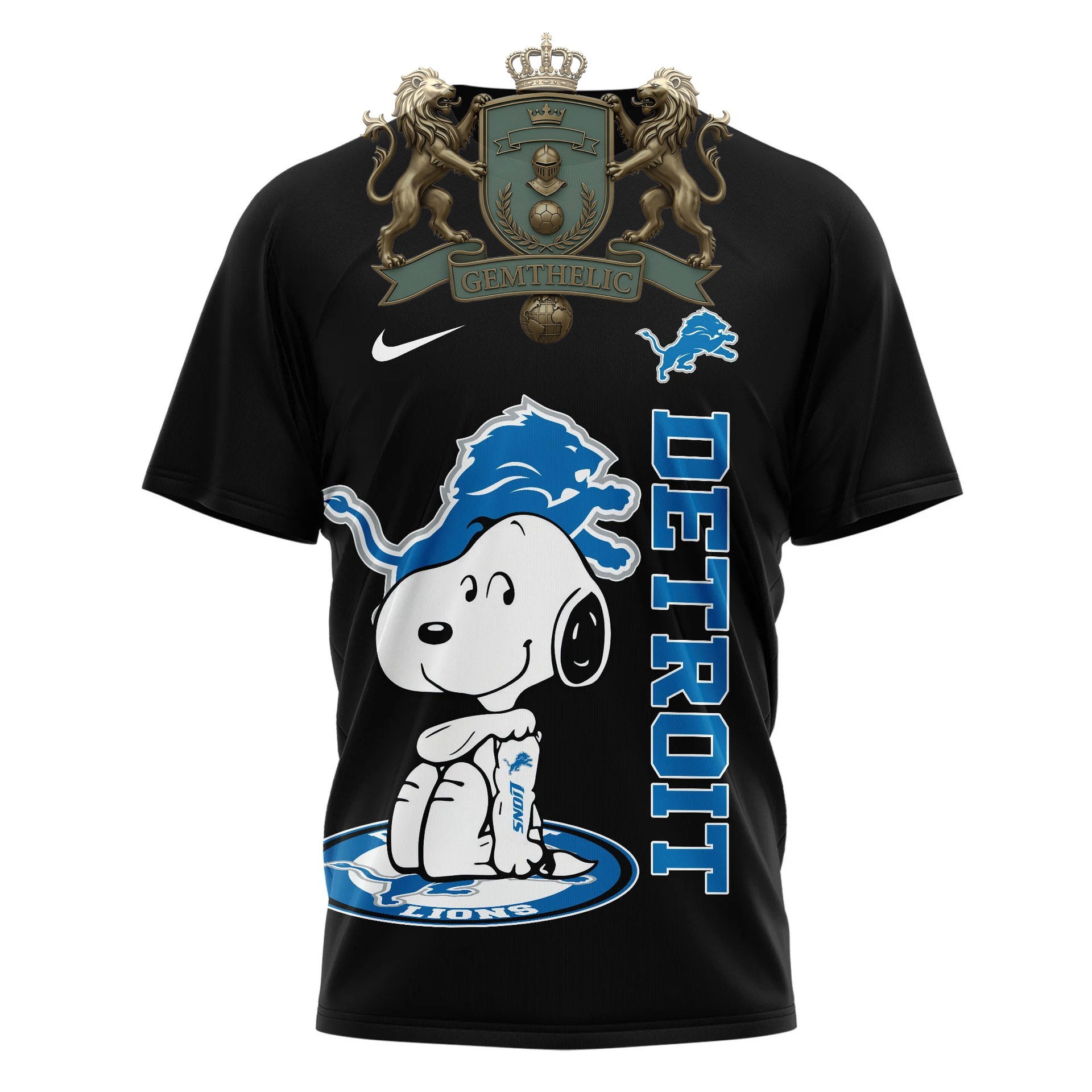 Detroit Lions Snoopy Yes I'm Old But I Saw T-Shirt - Detail View