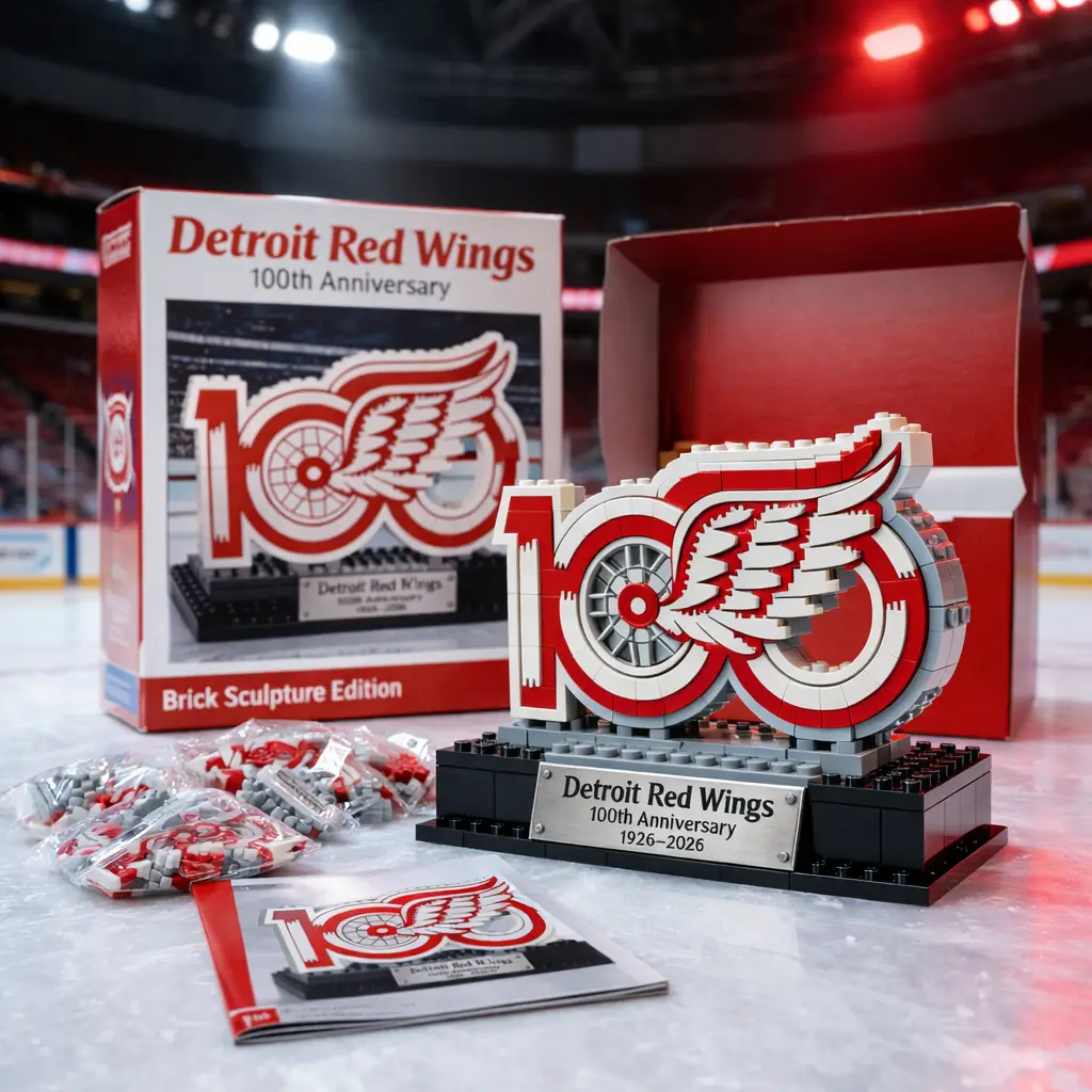 Detroit Red Wings 100th Anniversary 1926-2026 Brick Set - Detail View