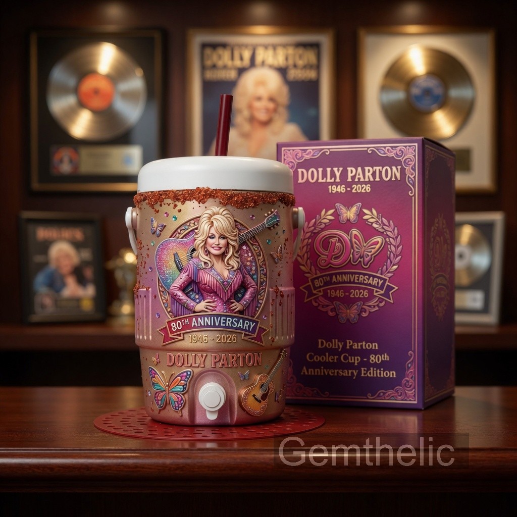 Dolly Parton 80th Anniversary 1946-2026 Cooler Cup - Detail View