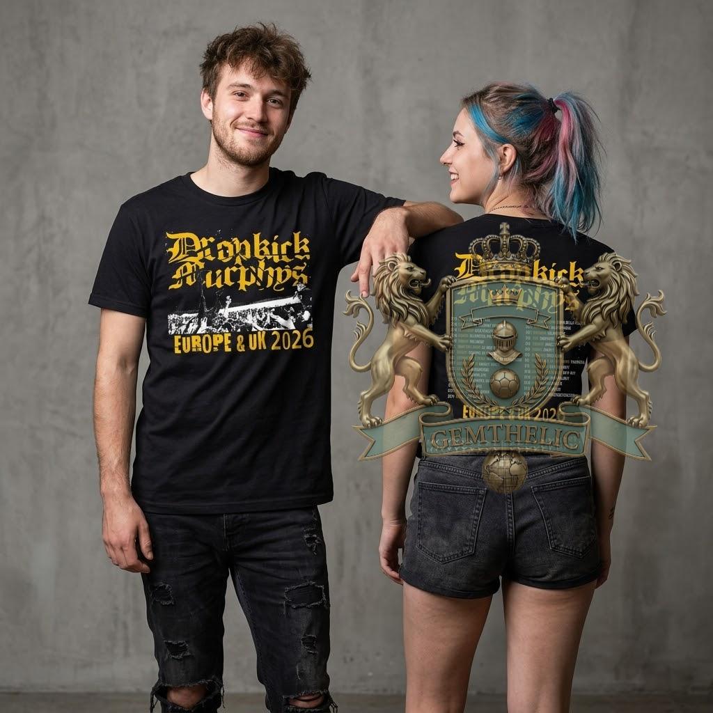 Dropkick Murphys Europe & UK Tour 2026 T-Shirt - Detail View