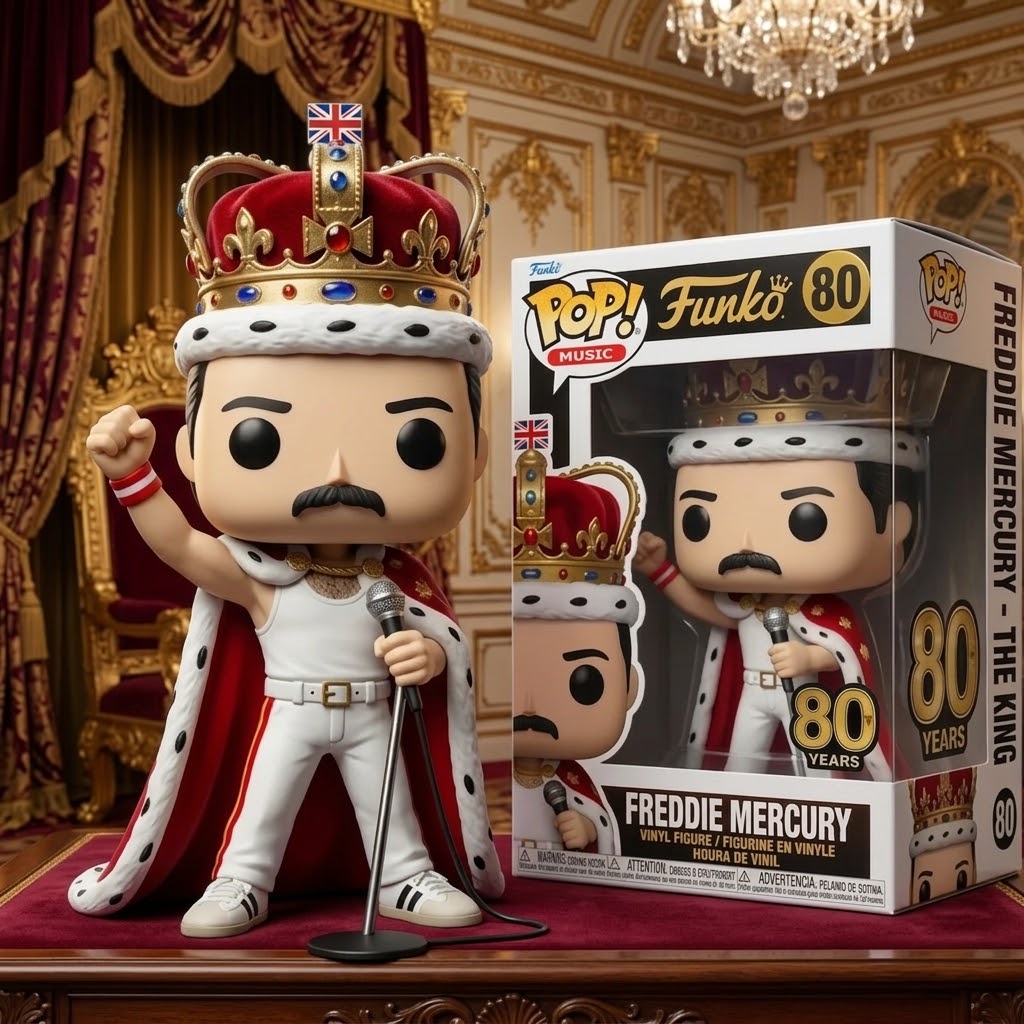 Freddie Mercury The King 80 Years Funko Pop - Front View