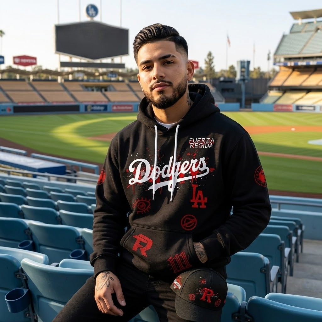 All MLB Team x Fuerza Regida This Is Our Dream Stadium Tour Hoodie - Detail View