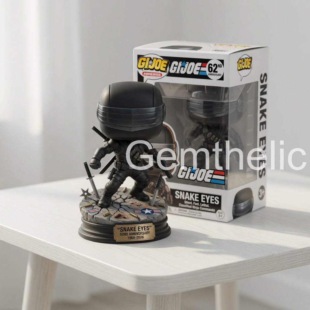 G.I. Joe Snake Eyes 62nd Anniversary Vinyl Figure - Front View