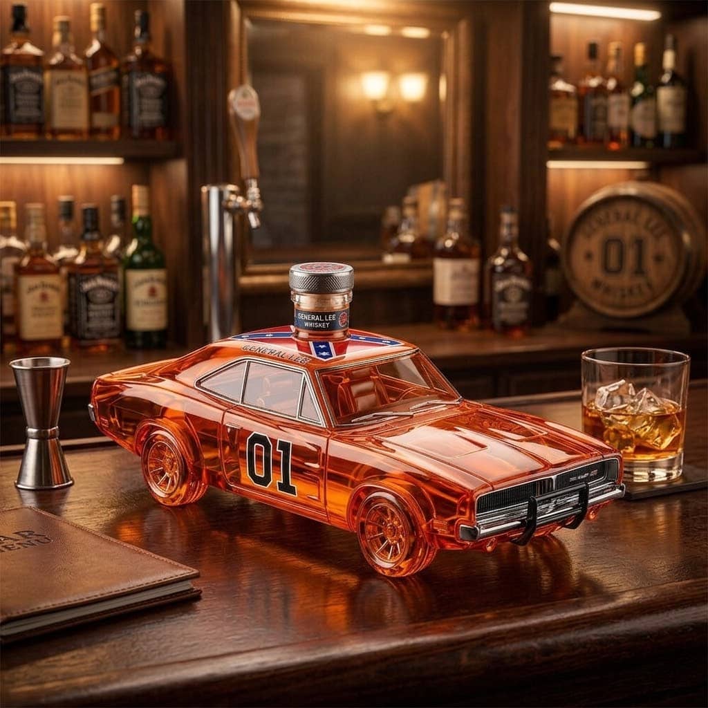 General Lee Car Shapped Whiskey Decanter - Detail View