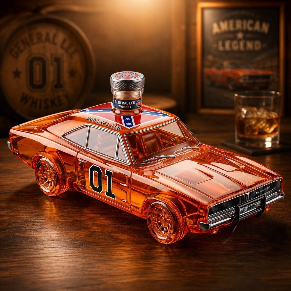General Lee Car Shapped Whiskey Decanter - Front View